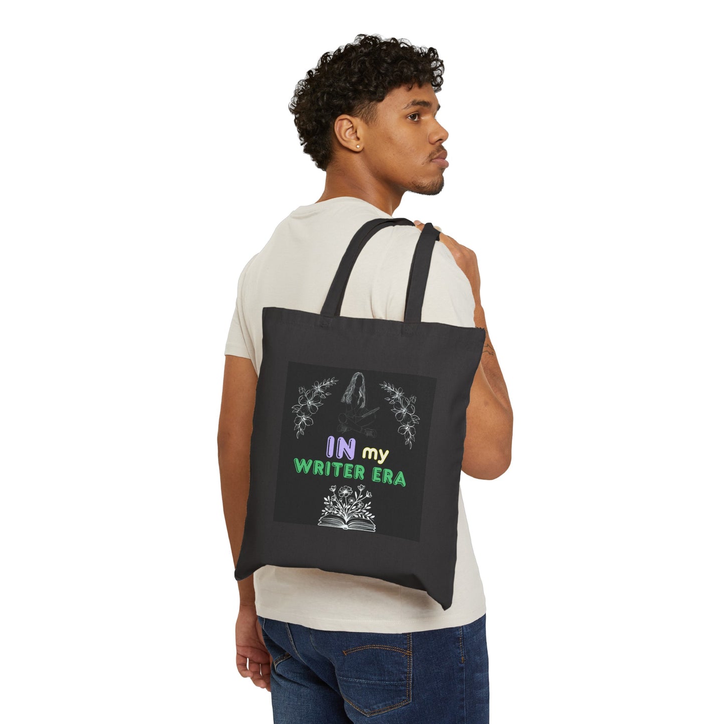 In My Writer Era Cotton Canvas Tote Bag