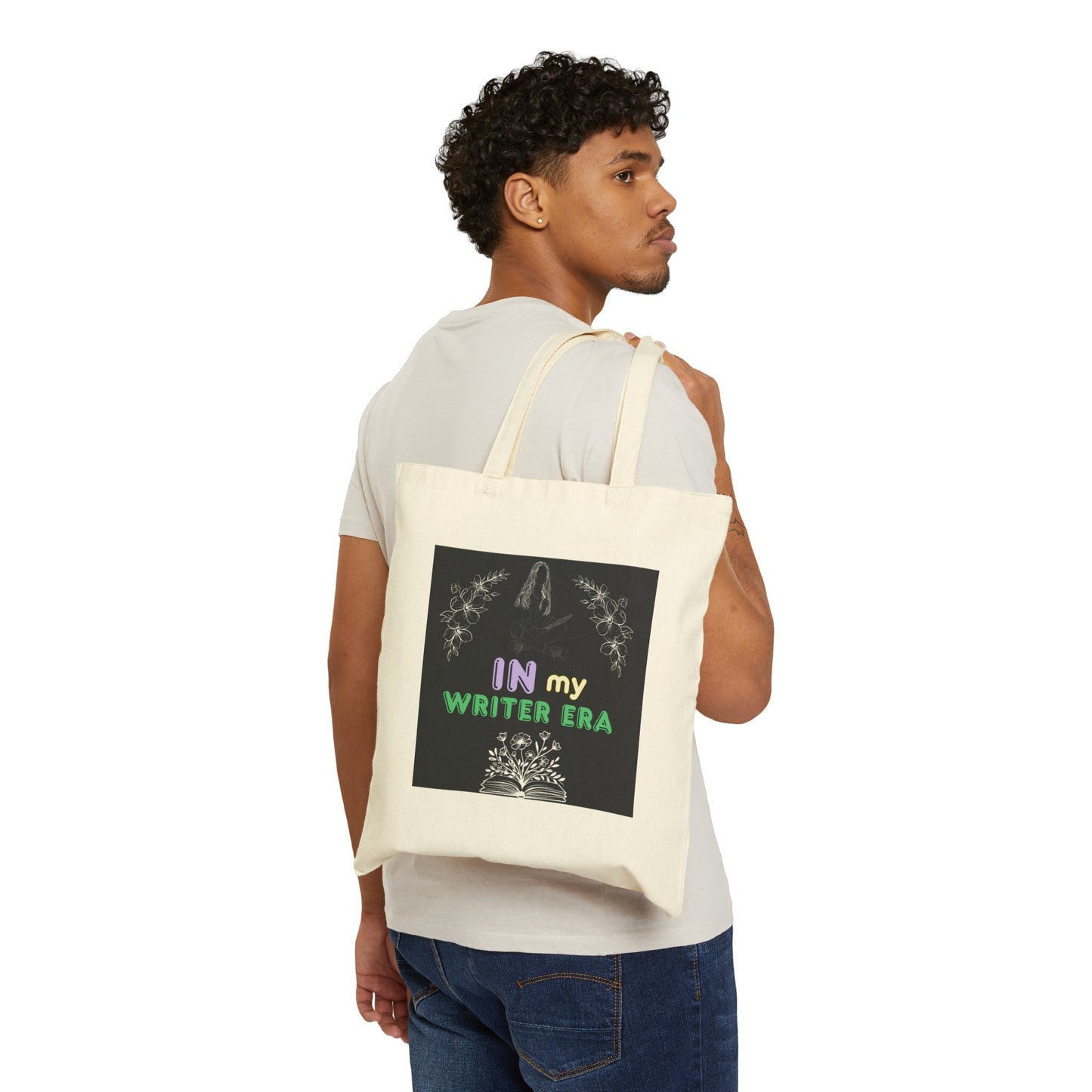 In My Writer Era Cotton Canvas Tote Bag